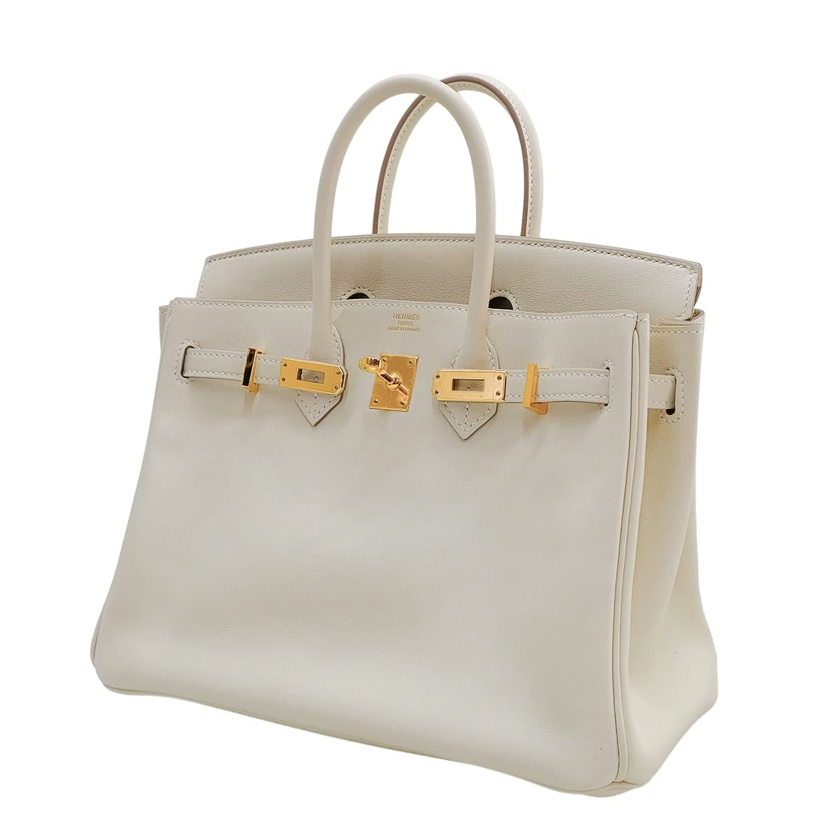 HERMES Handbag Birkin25 Craie Veau Swift Gold HW Stamp X[EXCELLENT][Authentic]