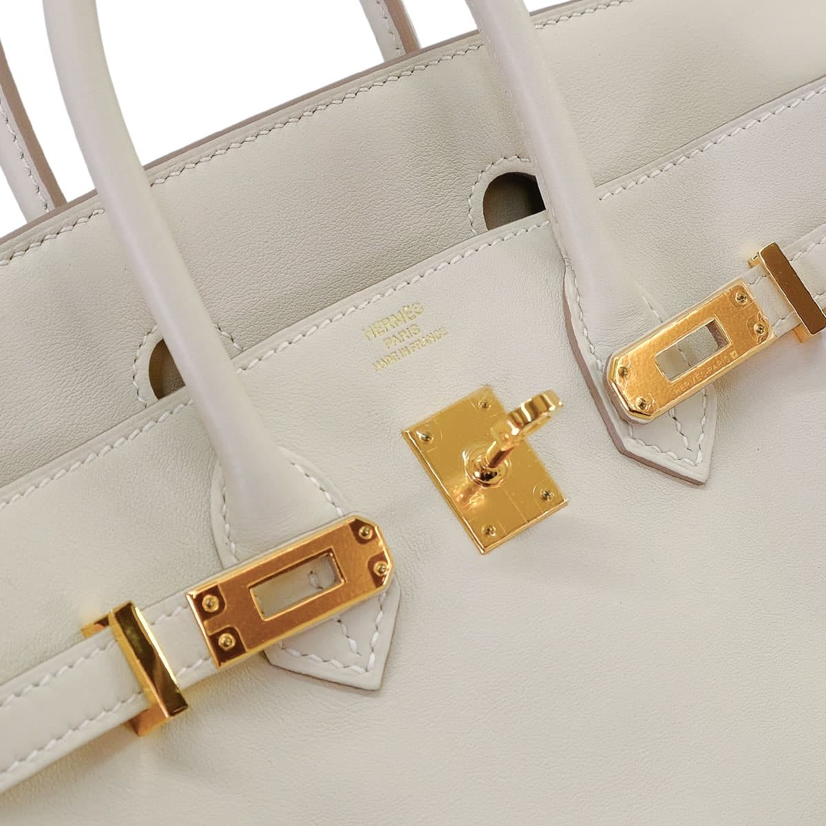 HERMES Handbag Birkin25 Craie Veau Swift Gold HW Stamp X[EXCELLENT][Authentic]