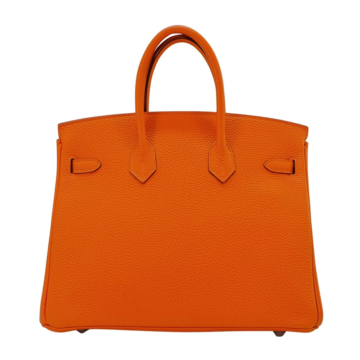 HERMES Handbag Birkin25 Orange Veau Togo Silver HW Stamp □R[EXCELLENT][Authentic]
