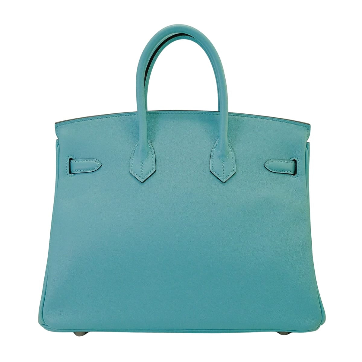 HERMES Handbag Birkin25 Bleu Saint Cyr Veau Swift Silver HW Stamp X[EXCELLENT][Authentic]