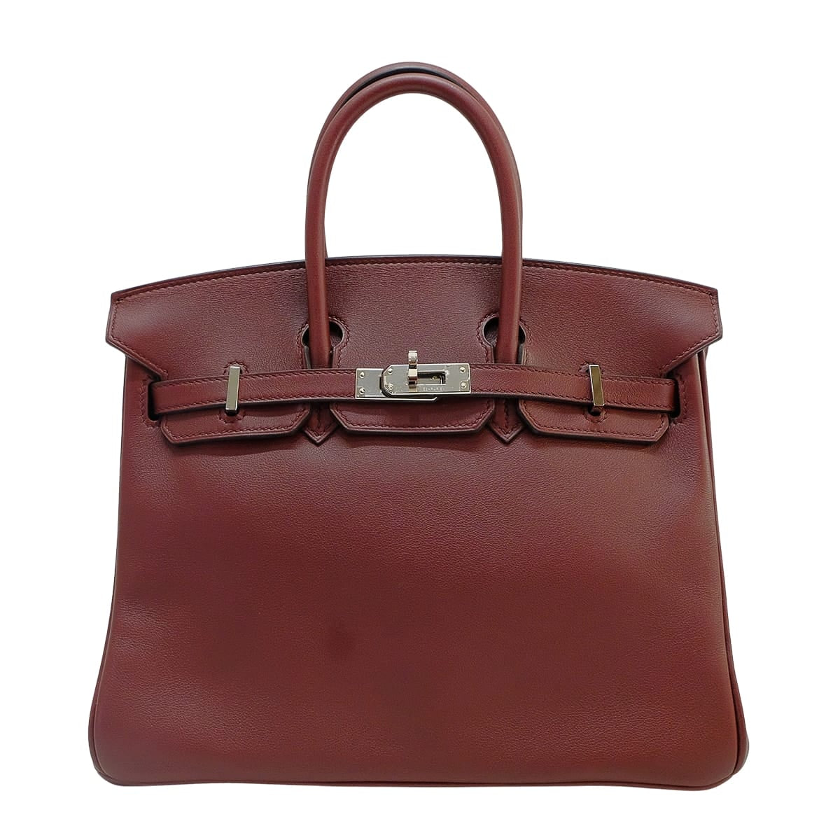 [Pre-loved] HERMES Handbag Birkin25 Rouge H Veau Swift Silver HW Stamp A[LIKE NEW][Authentic]