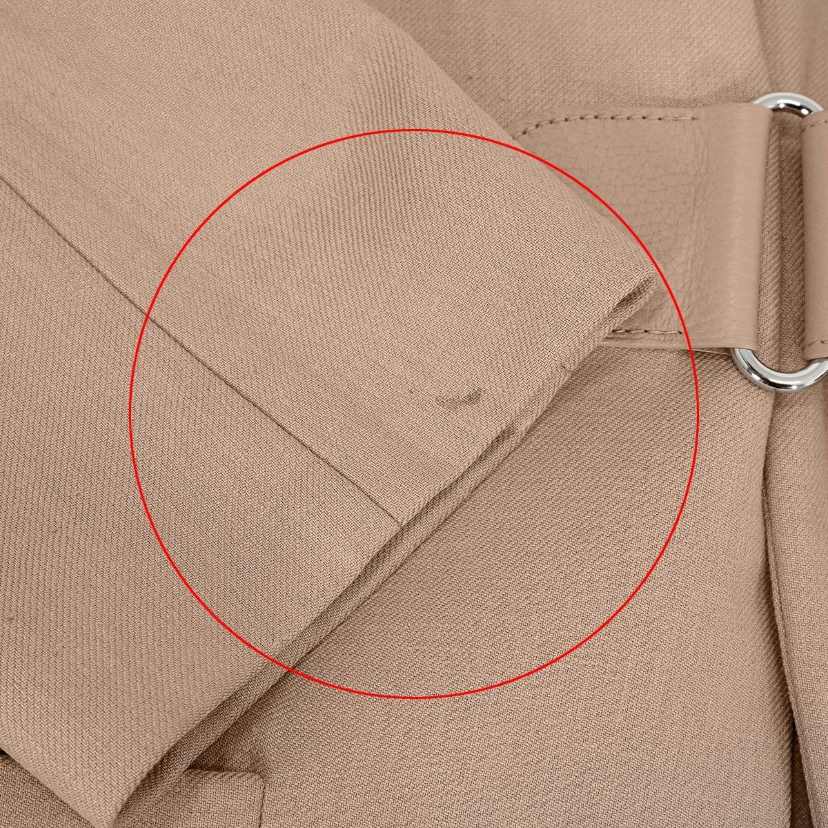 [Pre-loved] 2021SS HERMES Supple Coat Collarless Sellier Buttons Beige Linen/Silk/Cow Leather #40 Silver HW 16-7106[USED SA][Authentic]