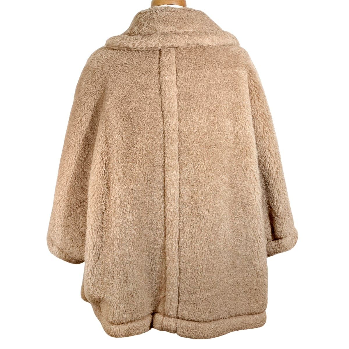 MAX MARA Poncho Teddy Bear Cape "Tenebre4"Camel Alpaca/Cashmere/Silk #ML Gold HW 25147311616[EXCELLENT][Authentic]
