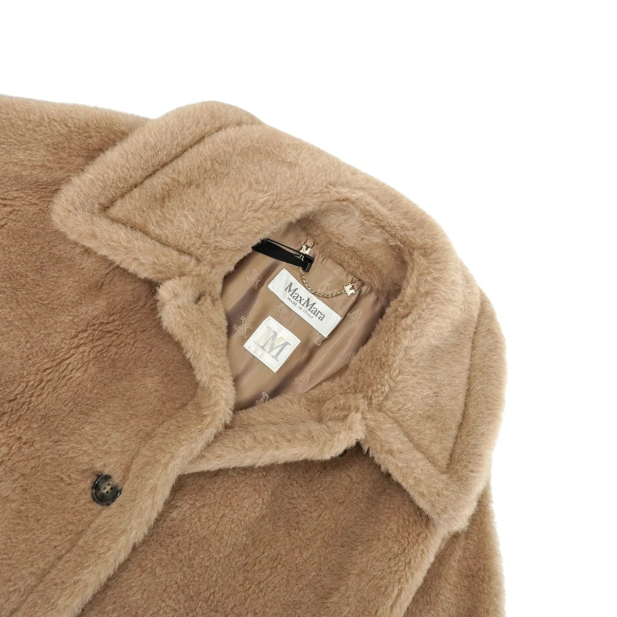 MAX MARA Poncho Teddy Bear Cape "Tenebre4"Camel Alpaca/Cashmere/Silk #ML Gold HW 25147311616[EXCELLENT][Authentic]
