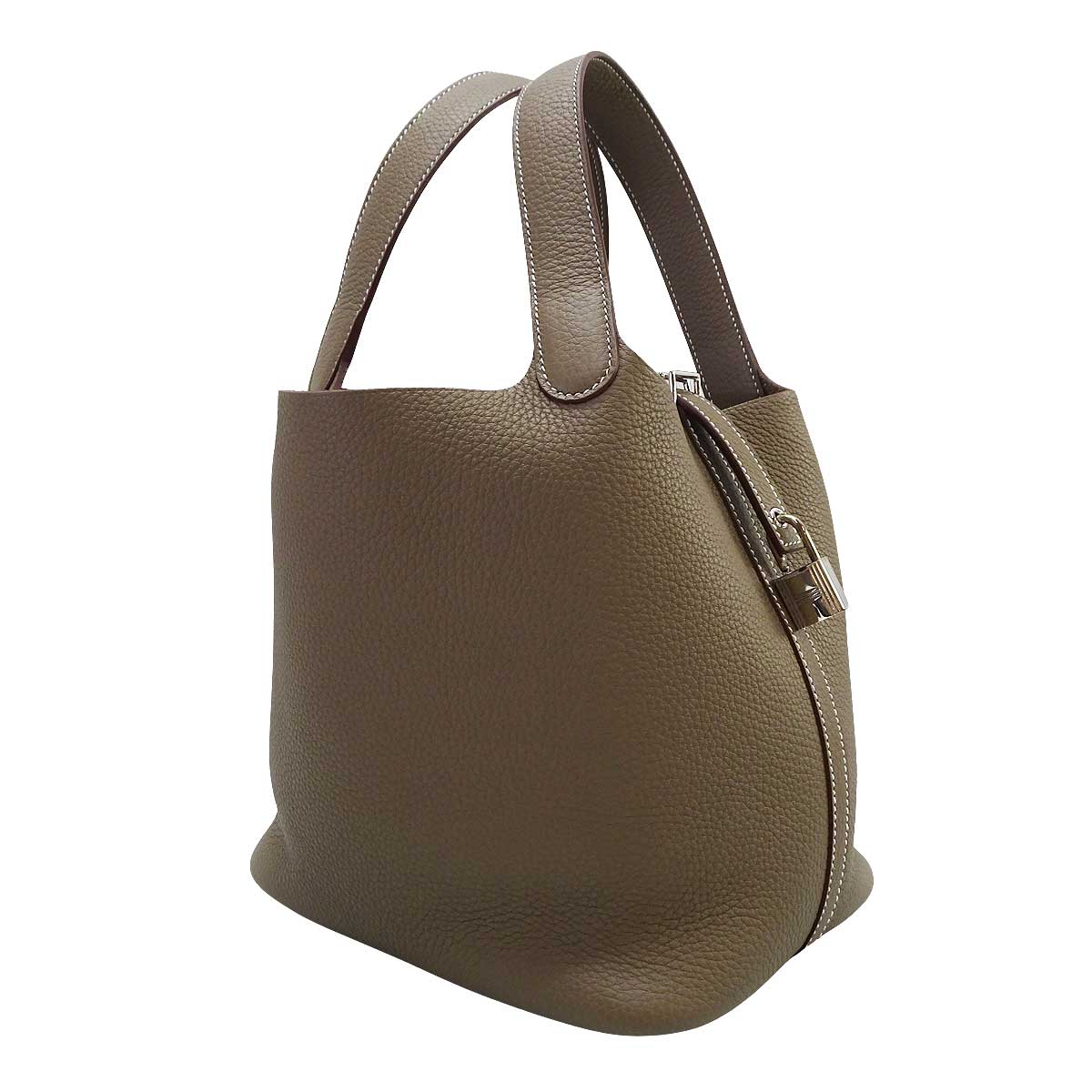 HERMES Handbag Picotin Lock 22 MM Etoupe Taurillon Clemence Silver HW Stamp G[BRAND NEW][Authentic]