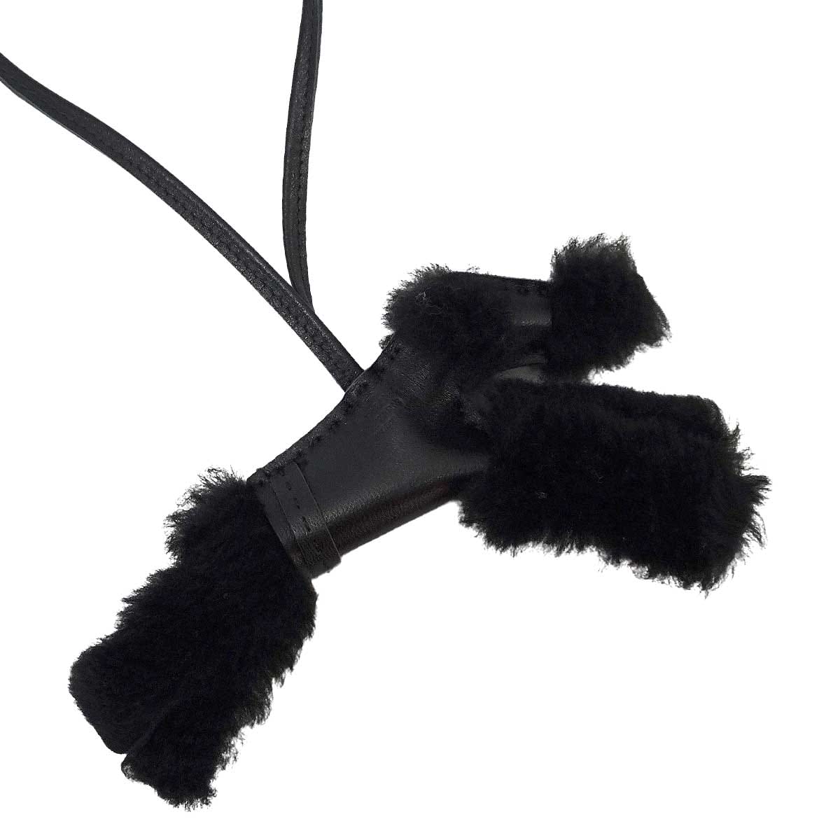 HERMES bag charm Buddy dog Punk SO BLACK Noir (Black) Agneau Milo/Mouton Silver HW Stamp W[EXCELLENT][Authentic]