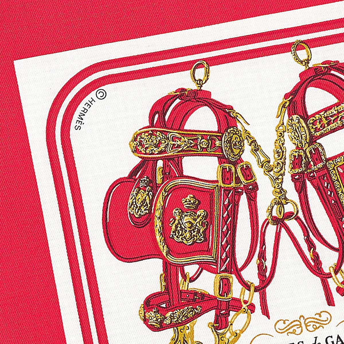 2021SS HERMES scarf Carre 20 Nano Brides de GalaRouge/Blanc (White) Silk100%[EXCELLENT][Authentic]