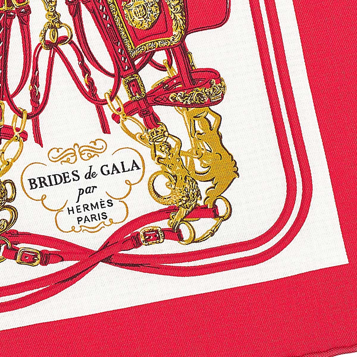 2021SS HERMES scarf Carre 20 Nano Brides de GalaRouge/Blanc (White) Silk100%[EXCELLENT][Authentic]