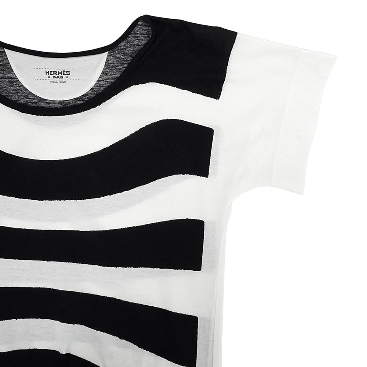 HERMES Short sleeve t shirt Women's Marine/Blanc (White) Cotton #34[ALMOST NEW][Authentic]