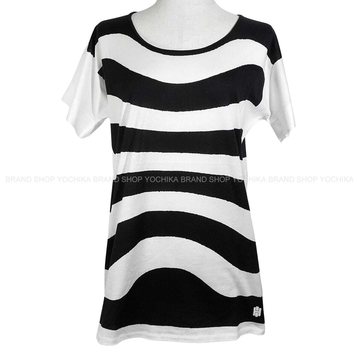 HERMES Short sleeve t shirt Women's Marine/Blanc (White) Cotton #34[ALMOST NEW][Authentic]