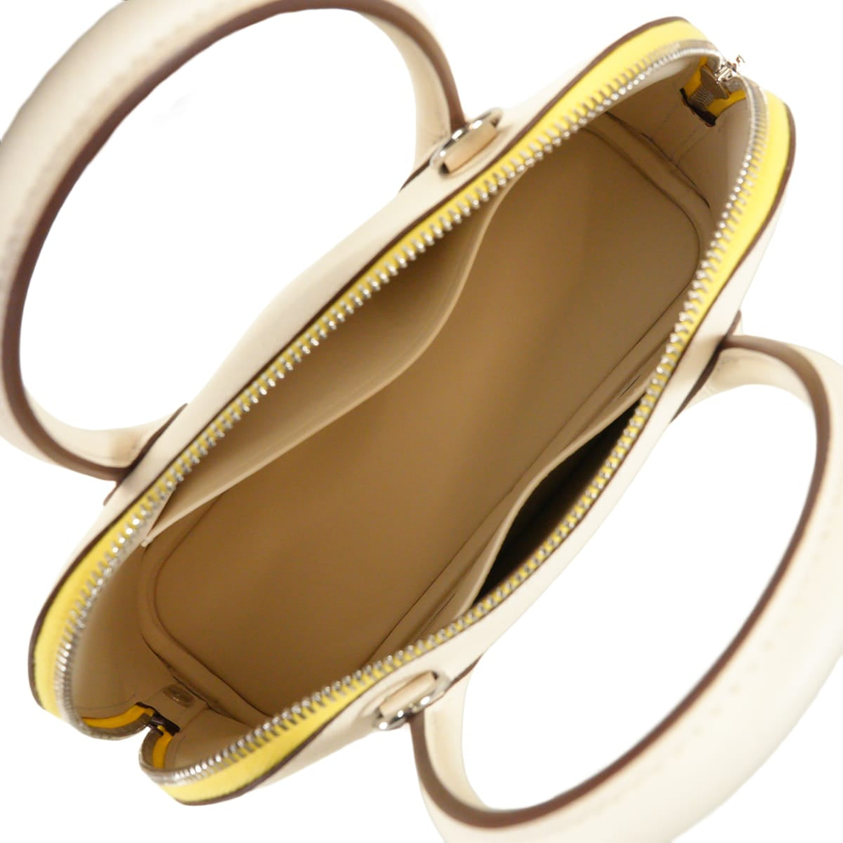 HERMES Shoulder bag Bolide1923 25 Tricolor Nata/Jaune Citron/Terre Battue Veau Epsom Silver HW Stamp U[EXCELLENT][Authentic]