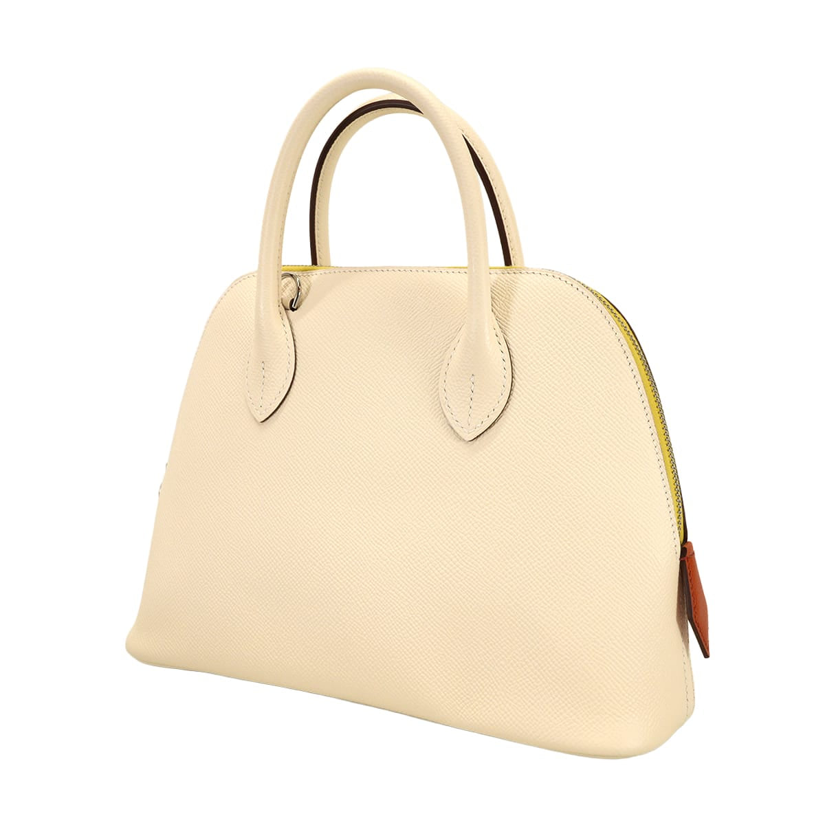 HERMES Shoulder bag Bolide1923 25 Tricolor Nata/Jaune Citron/Terre Battue Veau Epsom Silver HW Stamp U[EXCELLENT][Authentic]