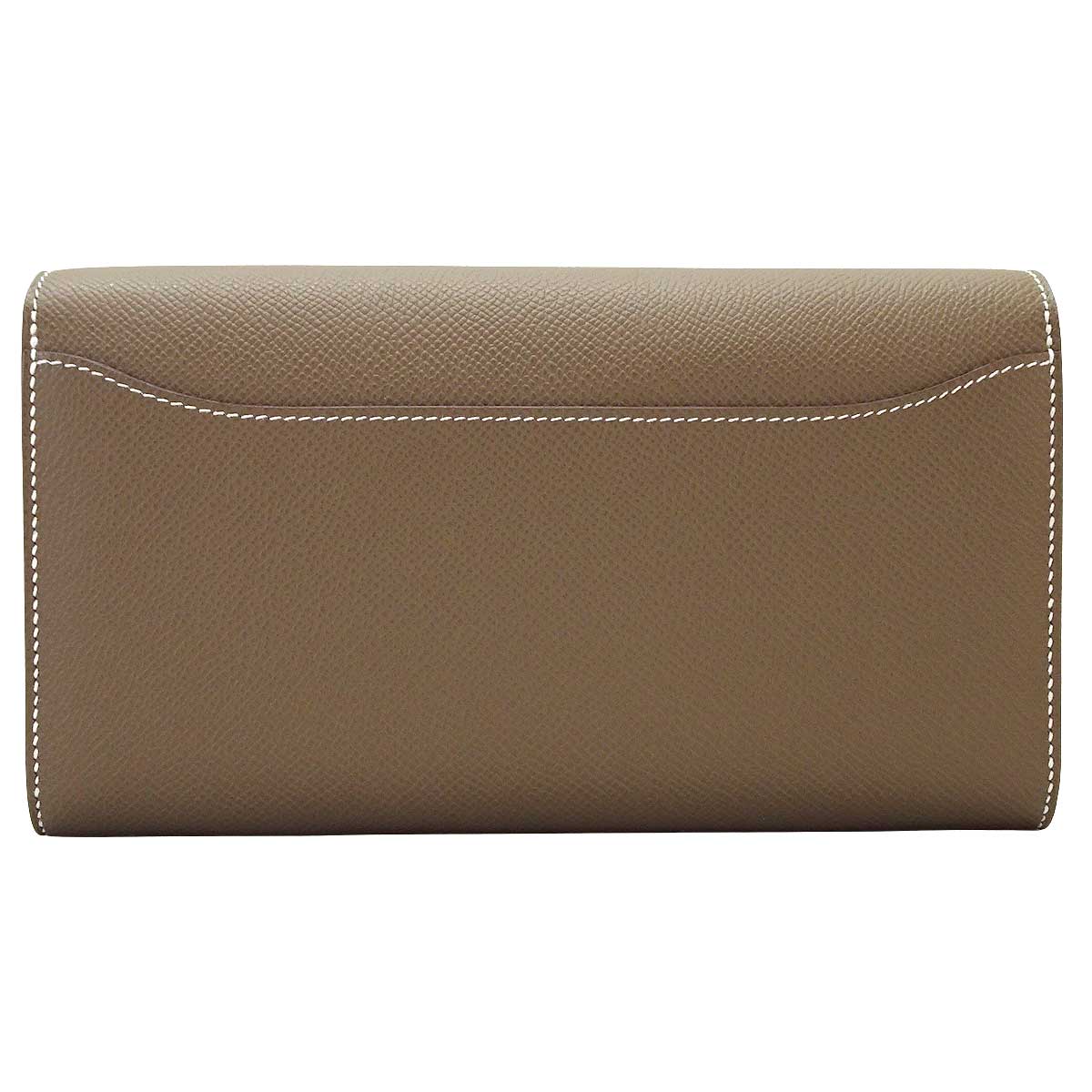 HERMES long wallet Constance Long wallet To Go Etoupe Veau Epsom Gold HW Stamp B[EXCELLENT][Authentic]