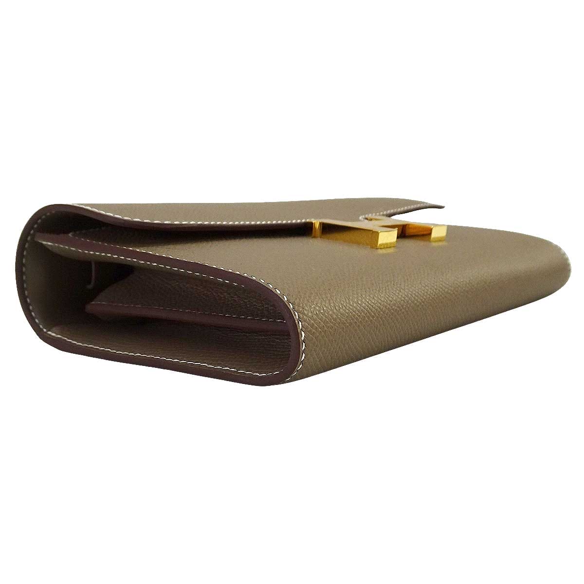 HERMES long wallet Constance Long wallet To Go Etoupe Veau Epsom Gold HW Stamp B[EXCELLENT][Authentic]