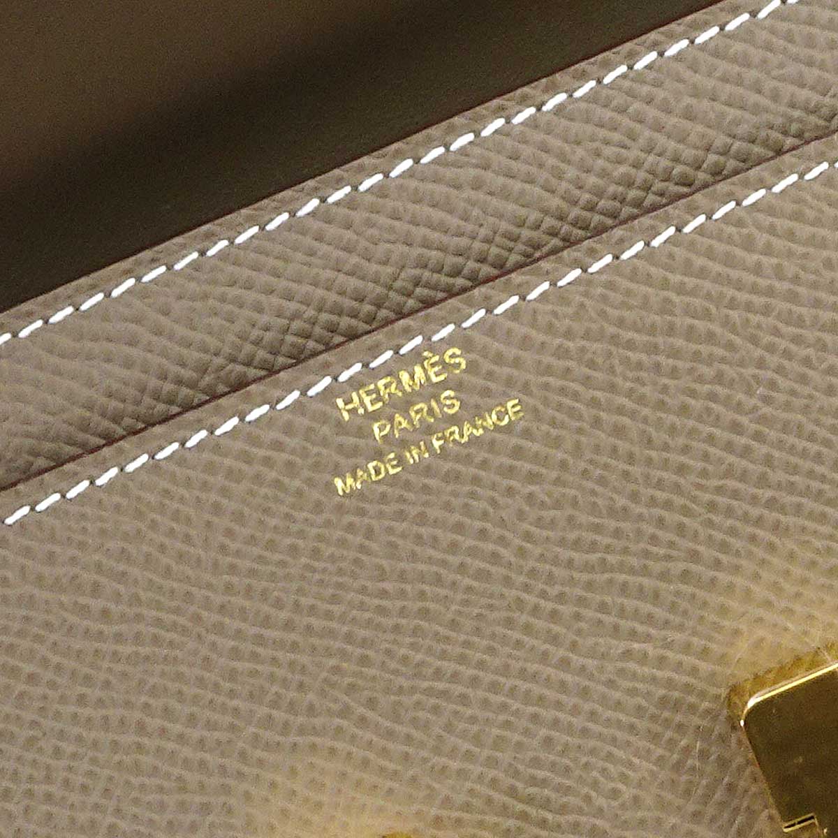 HERMES long wallet Constance Long wallet To Go Etoupe Veau Epsom Gold HW Stamp B[EXCELLENT][Authentic]