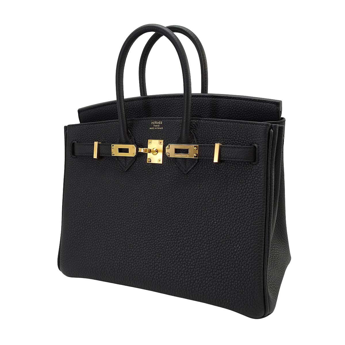 HERMES Handbag Birkin25 Noir (Black) Veau Togo Gold HW Stamp G[BRAND NEW][Authentic]