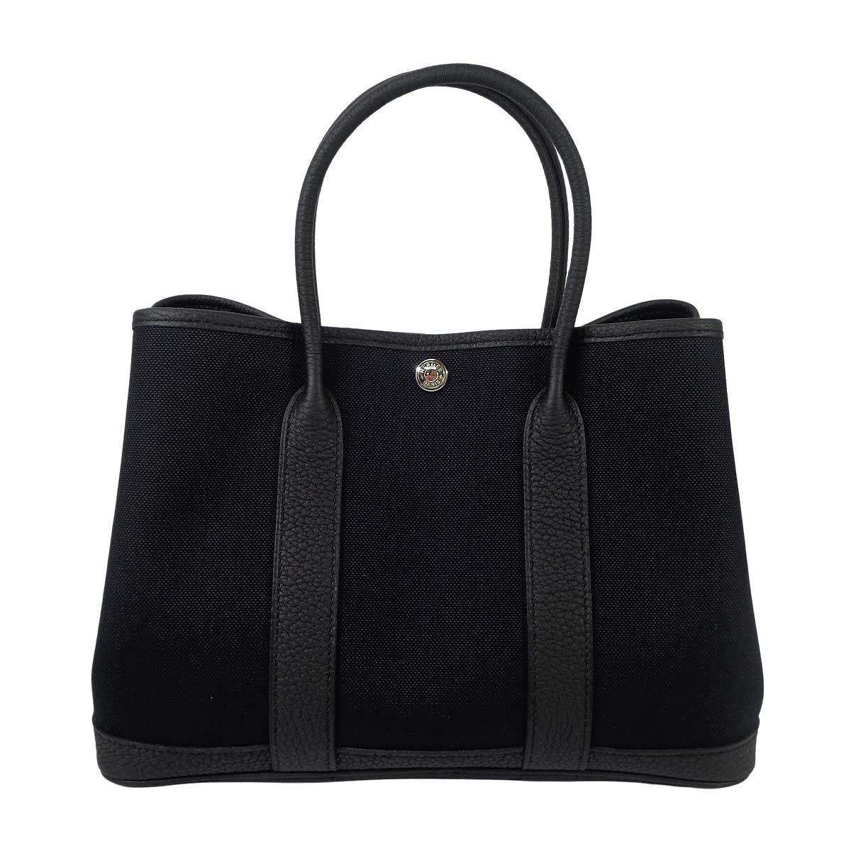 HERMES tote bag Garden Party 30 TPM Noir (Black) Toile Militaire/Veau Negonda Silver HW Stamp G[BRAND NEW][Authentic]