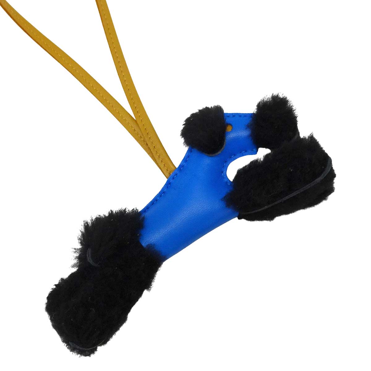 HERMES bag charm Buddy Dog Noir (Black)/Bleu France/Sesami Agneau Milo/Mouton Stamp G[BRAND NEW][Authentic]