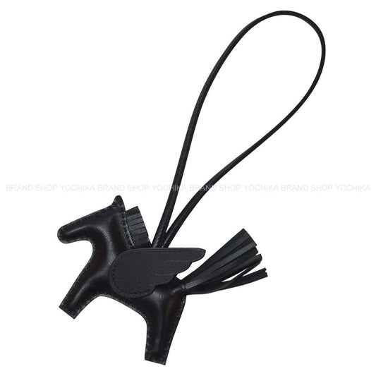 HERMES bag charm Rodeo Pegasus PM SO BLACK Noir (Black) Agneau Milo/Veau Swift Stamp G[BRAND NEW][Authentic]