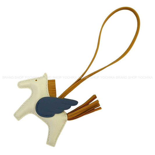 HERMES bag charm Rodeo Pegasus PM Craie/Blue Tie/Sesami Agneau Milo/Veau Swift Stamp G[BRAND NEW][Authentic]