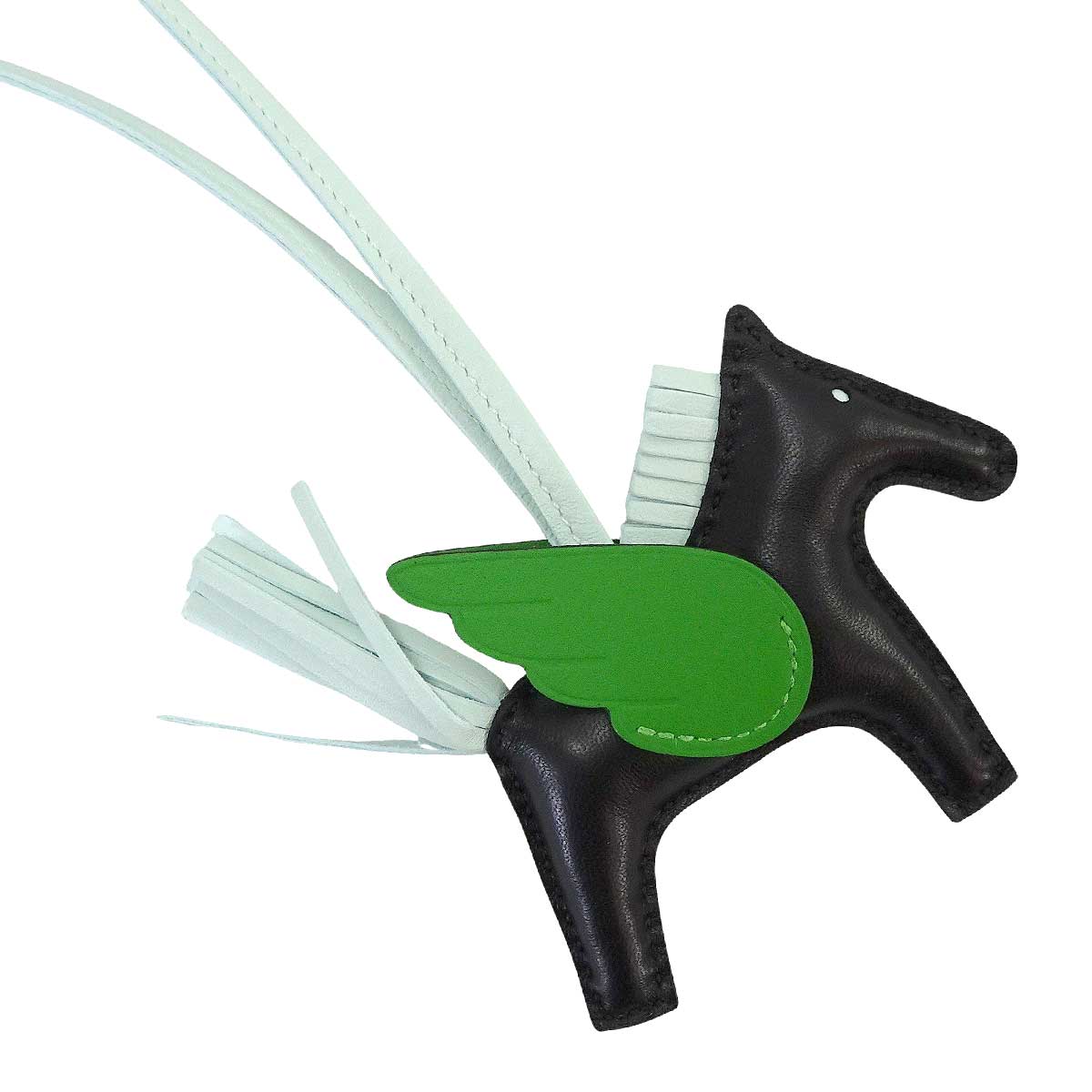 HERMES bag charm Rodeo Pegasus PM Noir (Black)/Vert Yucca/Vert Peppermint Agneau Milo/Veau Swift Stamp K[BRAND NEW][Authentic]