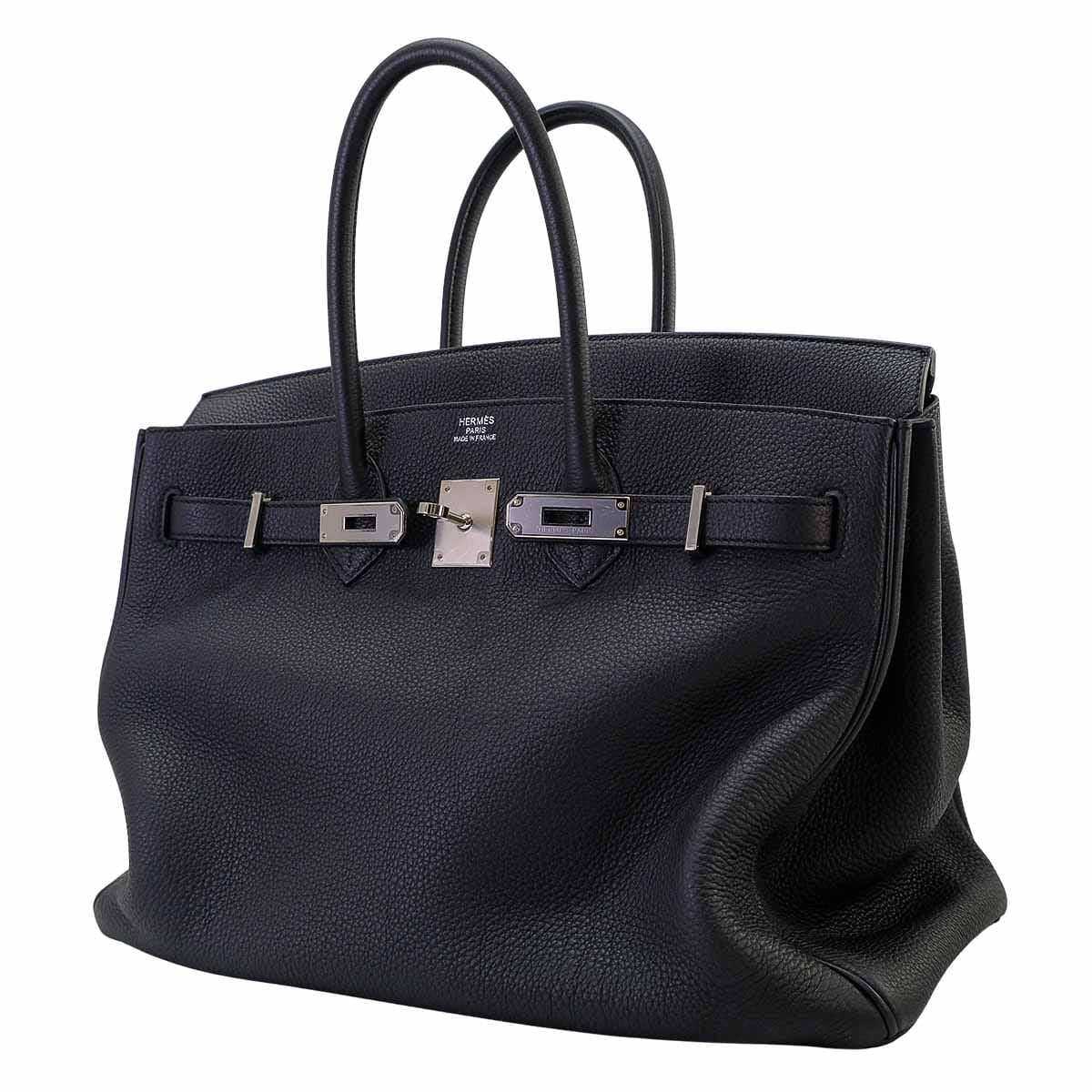 [Pre-loved] HERMES Handbag Birkin35 Noir (Black) Veau Togo Silver HW Stamp W[LIKE NEW][Authentic]