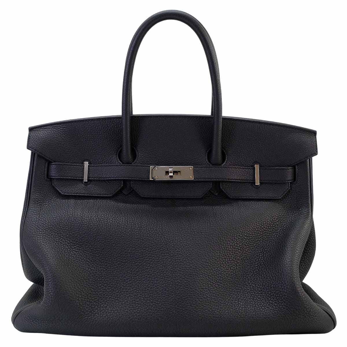 [Pre-loved] HERMES Handbag Birkin35 Noir (Black) Veau Togo Silver HW Stamp W[LIKE NEW][Authentic]