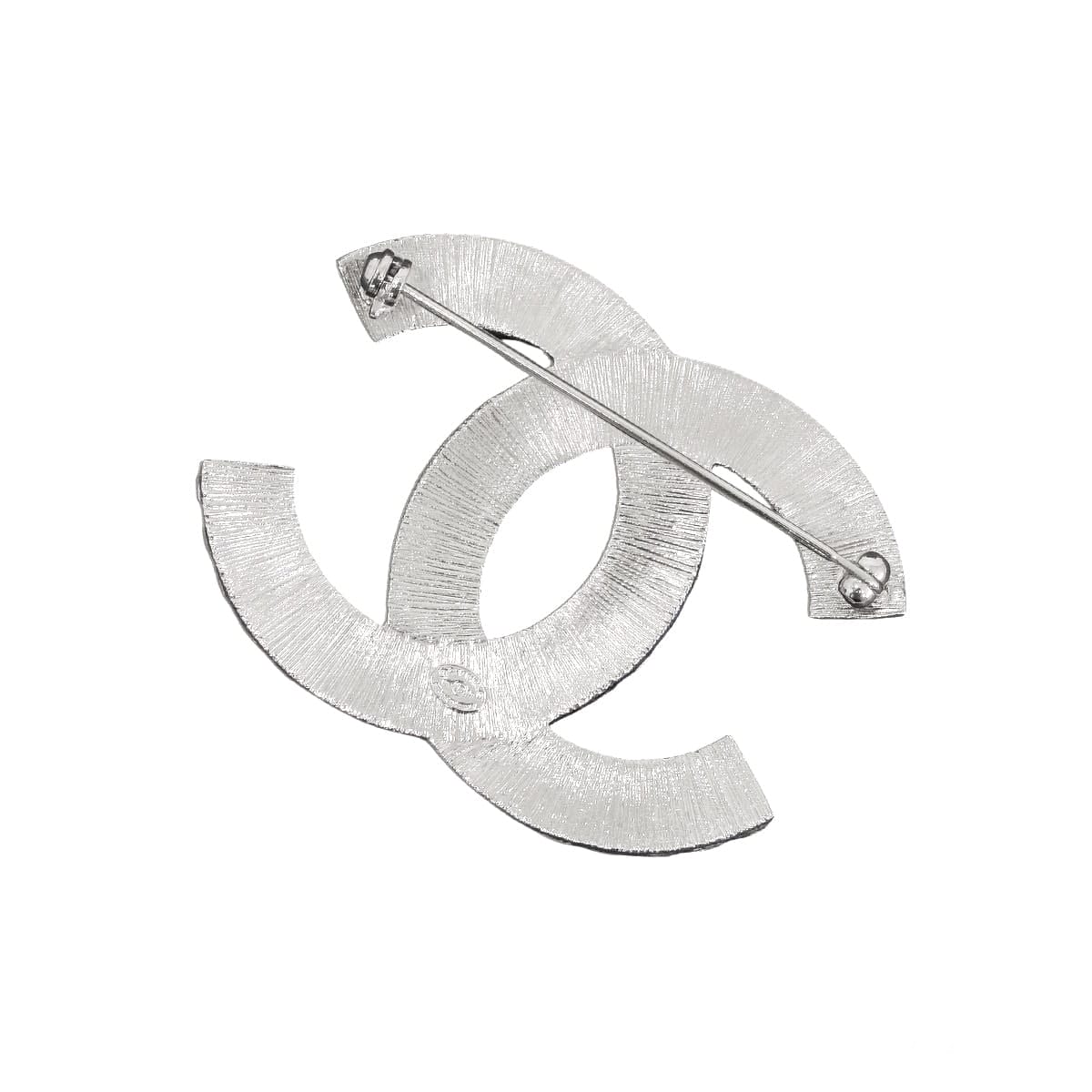 CHANEL broach COCO Mark Squere Rhinestone Silver Strass Silver HW A63085[EXCELLENT][Authentic]