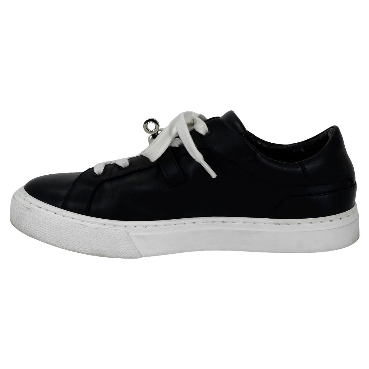 [Pre-loved] HERMES sneakers Day Kelly buckle Noir (Black) Calf #38.5 Silver HW[USED SA][Authentic]