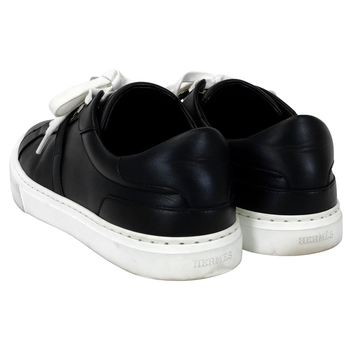 [Pre-loved] HERMES sneakers Day Kelly buckle Noir (Black) Calf #38.5 Silver HW[USED SA][Authentic]