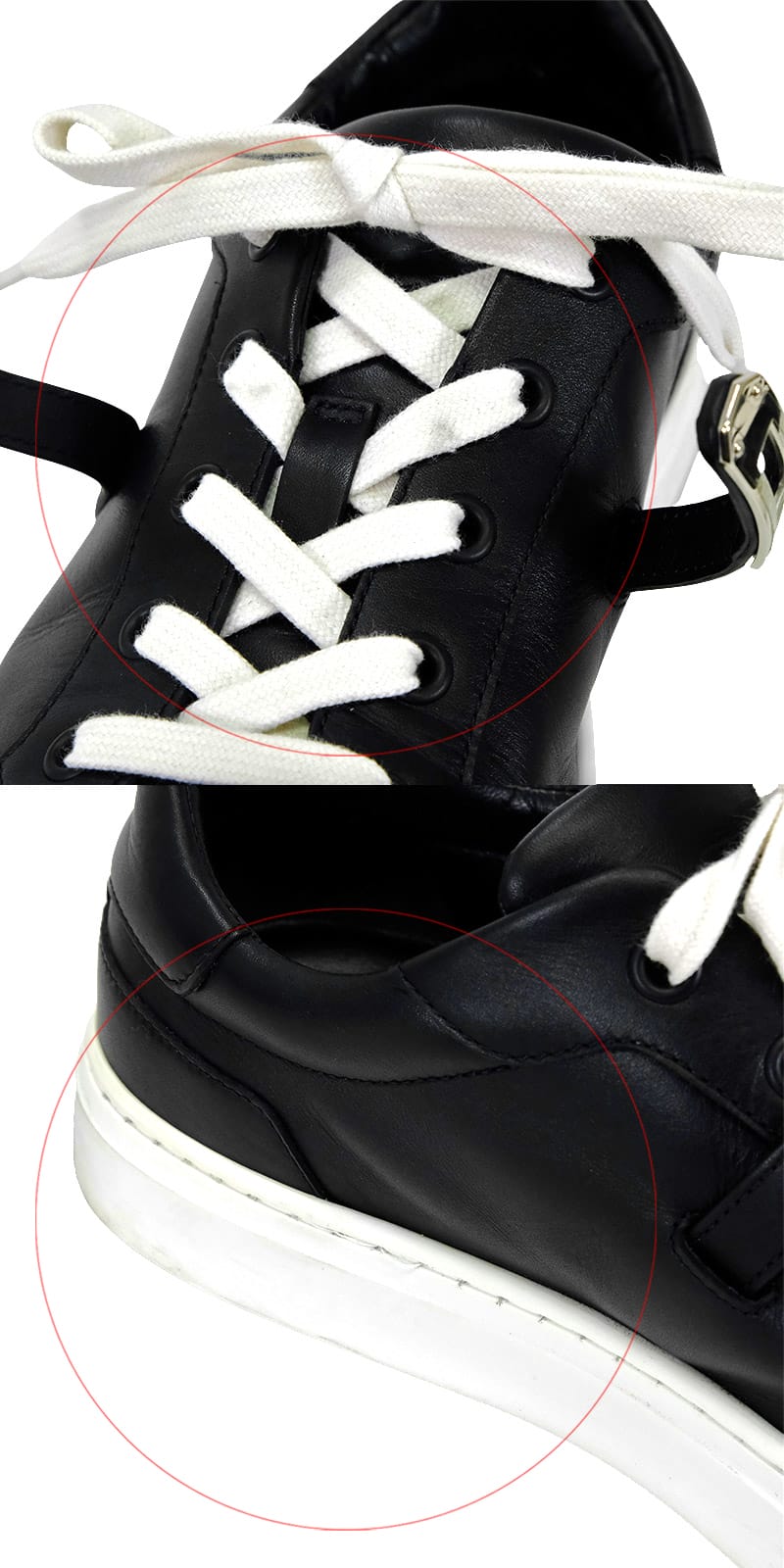 [Pre-loved] HERMES sneakers Day Kelly buckle Noir (Black) Calf #38.5 Silver HW[USED SA][Authentic]