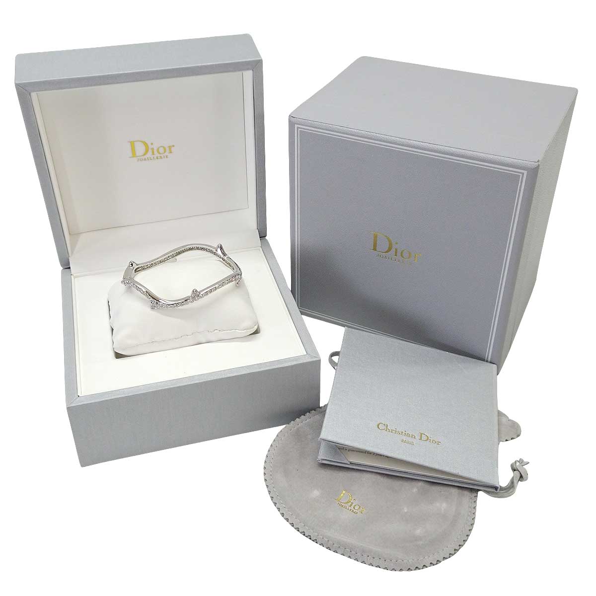 Dior bracelet Bois de Rose Silver K18WG/Diamond JBDR94063[EXCELLENT][Authentic]