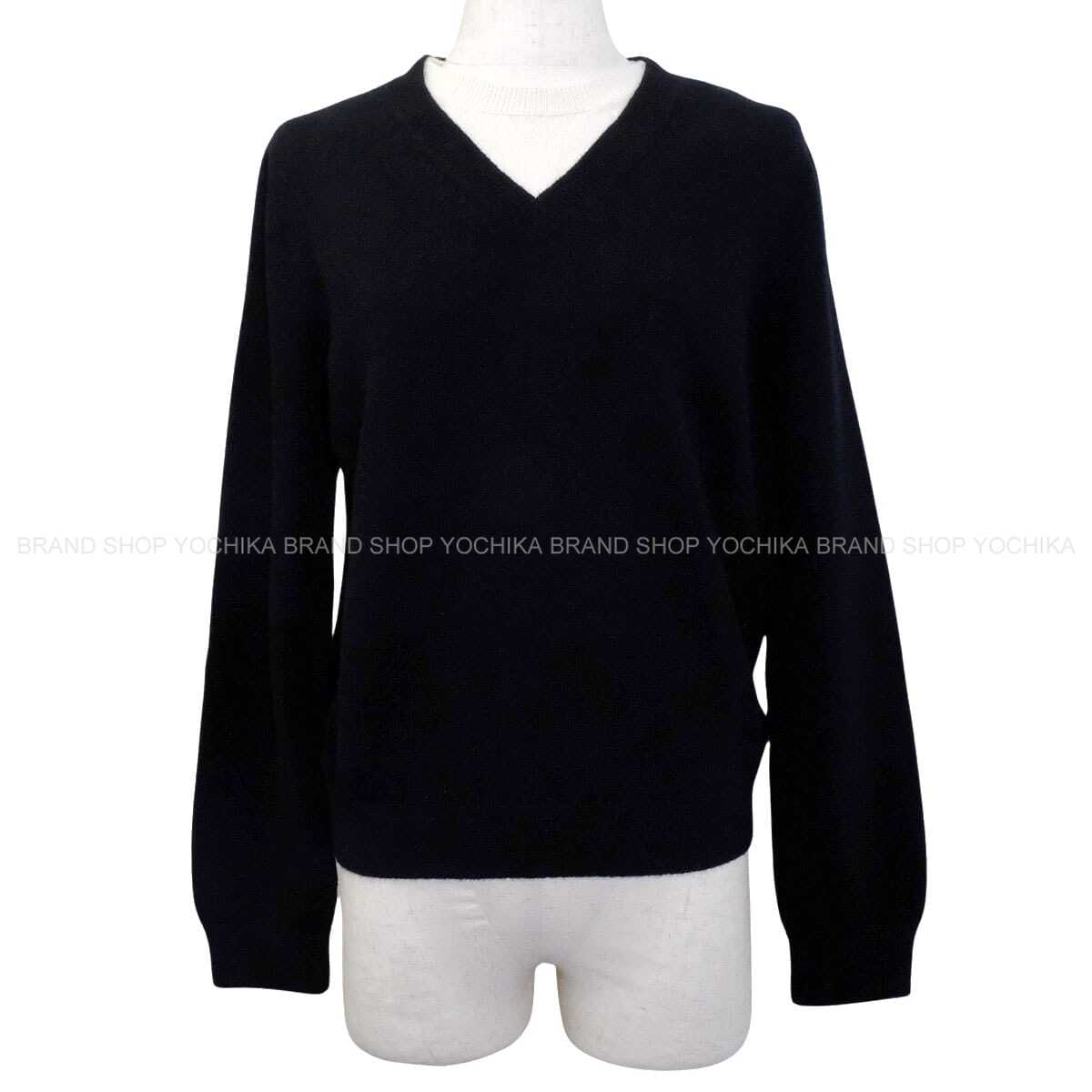 2026SS CHANEL Knit Pullover with COCO Mark Patch Noir (Black)/Blanc (White) Cashmere/Polyurethane/Nylon #38 P81315[EXCELLENT][Authentic]