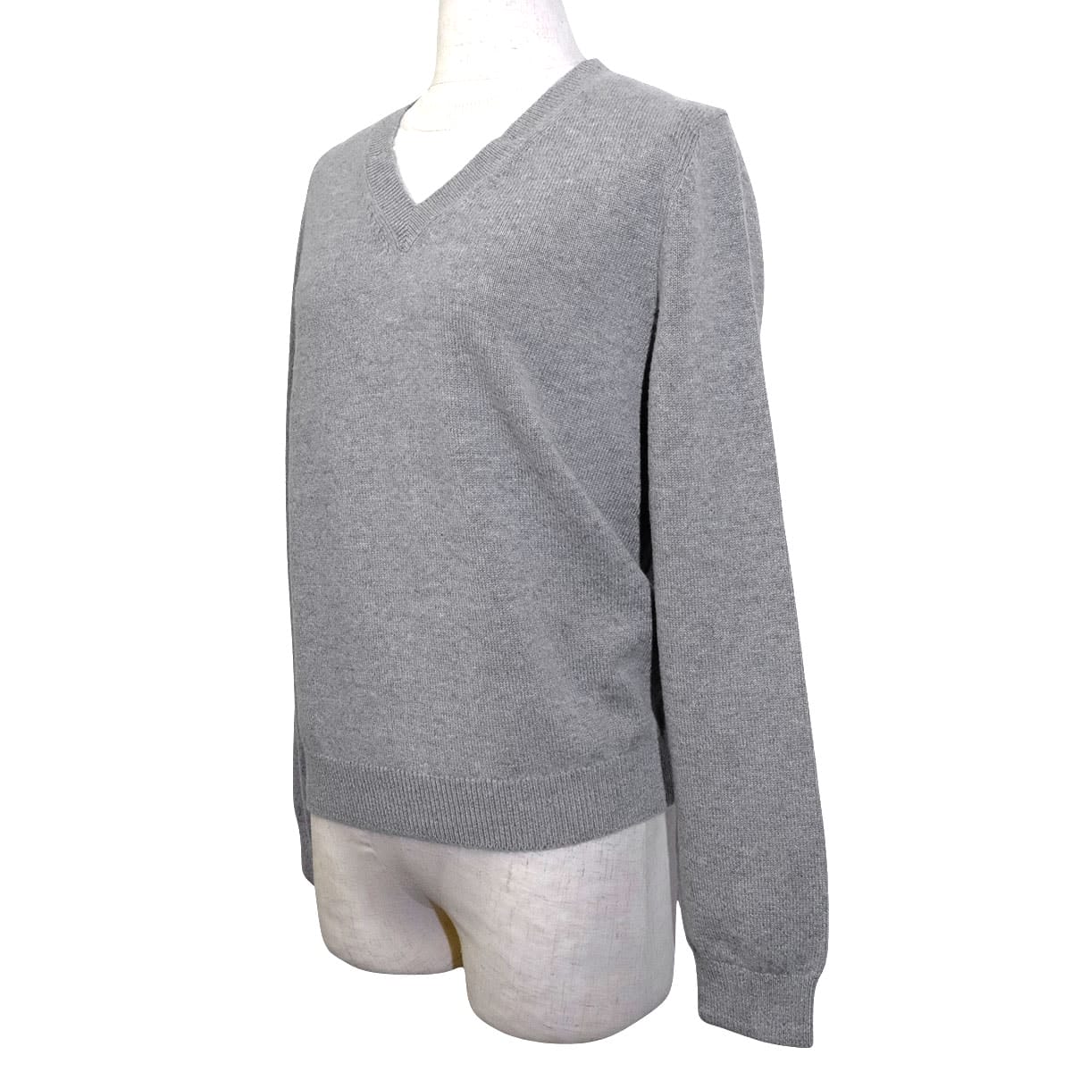 2026SS CHANEL Knit Pullover with COCO Mark Patch Grey/Blanc (White) Cashmere/Polyurethane/Nylon #38 P81315[EXCELLENT][Authentic]
