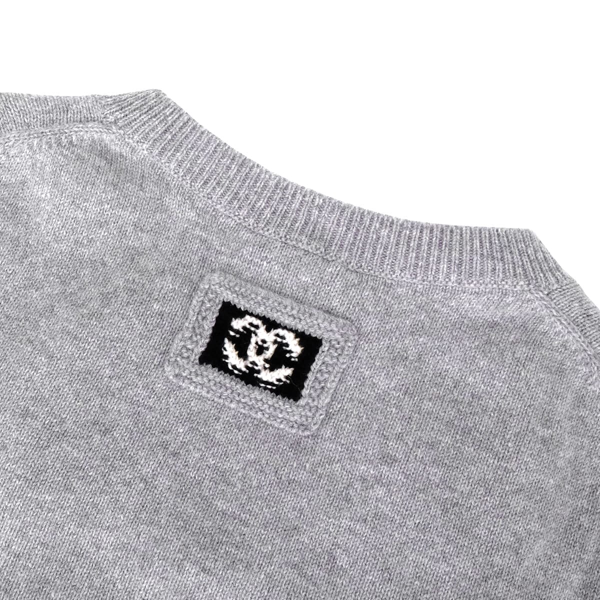 2026SS CHANEL Knit Pullover with COCO Mark Patch Grey/Blanc (White) Cashmere/Polyurethane/Nylon #38 P81315[EXCELLENT][Authentic]