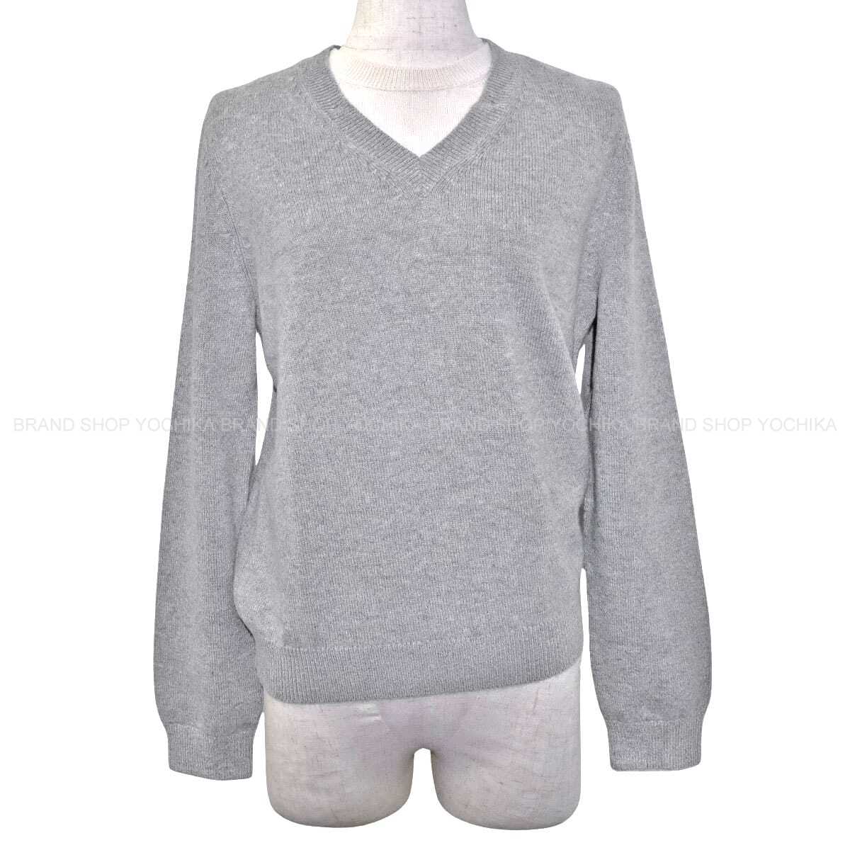 2026SS CHANEL Knit Pullover with COCO Mark Patch Grey/Blanc (White) Cashmere/Polyurethane/Nylon #38 P81315[EXCELLENT][Authentic]