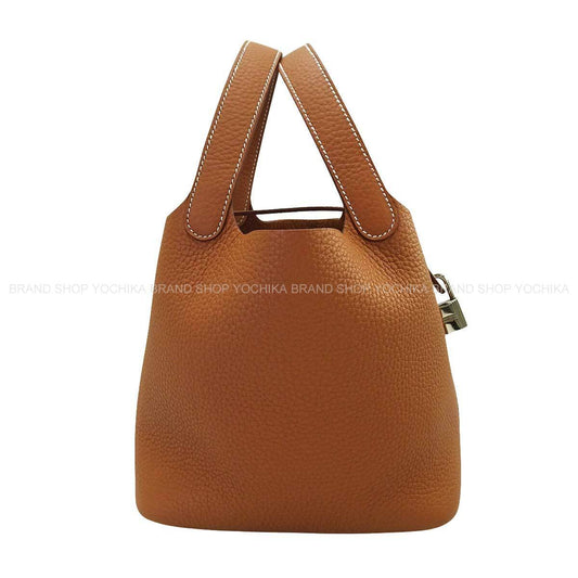 HERMES Handbag Picotin Lock 18 PM Gold Taurillon Clemence Silver HW Stamp G[BRAND NEW][Authentic]