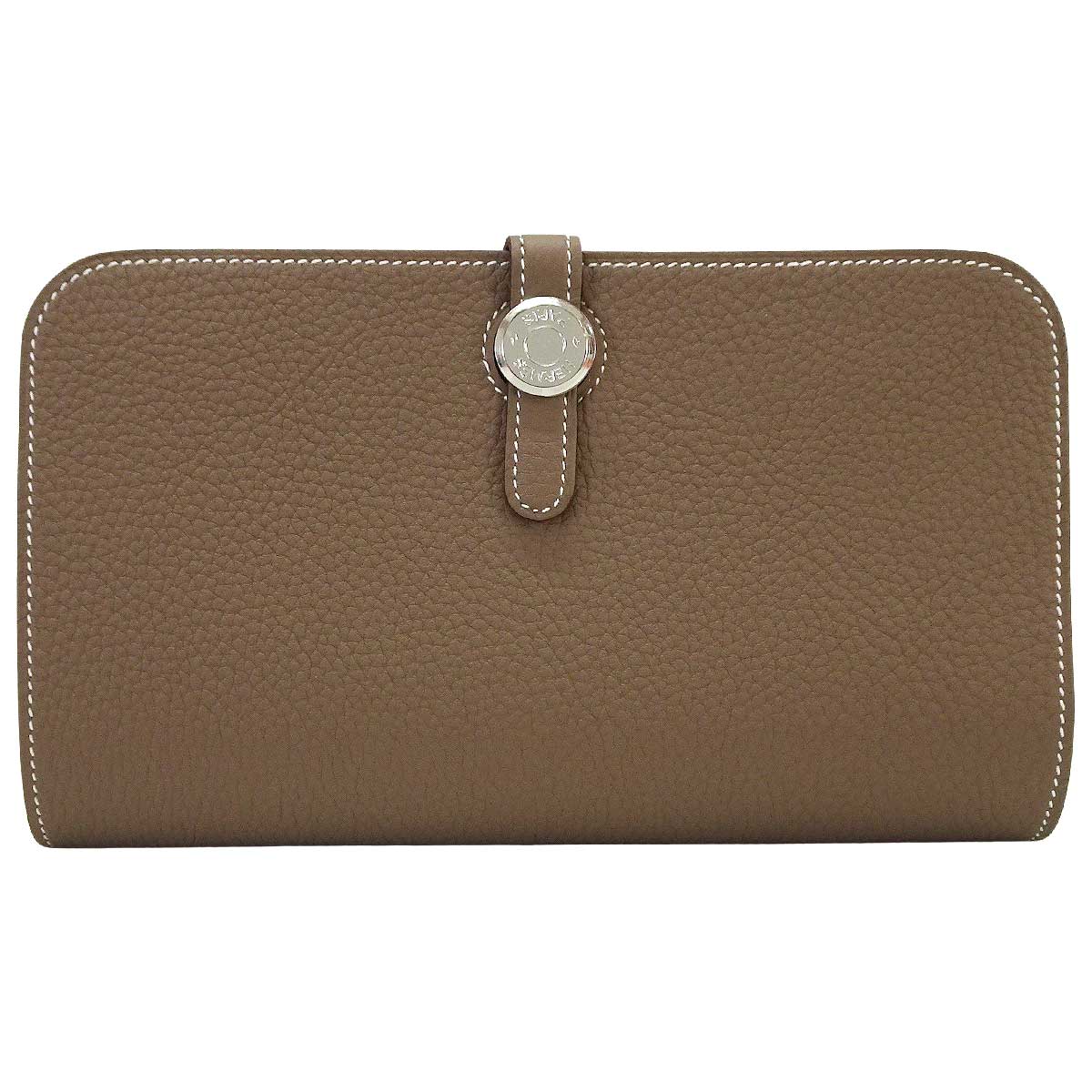 HERMES long wallet Dogon GM Etoupe Veau Togo Silver HW Stamp G[BRAND NEW][Authentic]