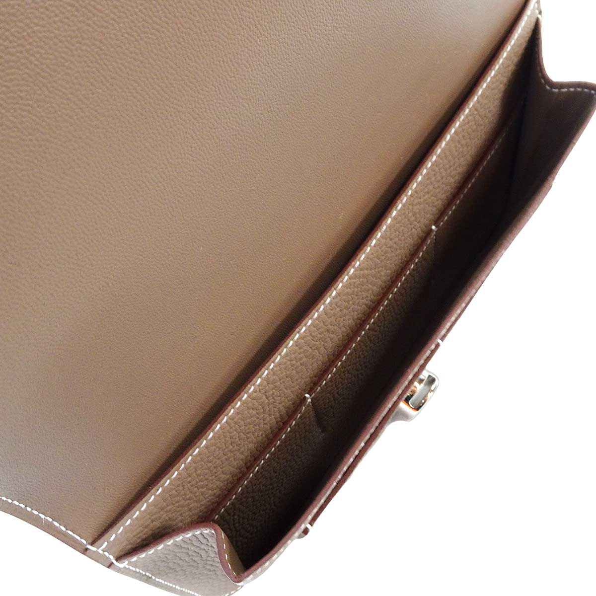 HERMES long wallet Dogon GM Etoupe Veau Togo Silver HW Stamp G[BRAND NEW][Authentic]