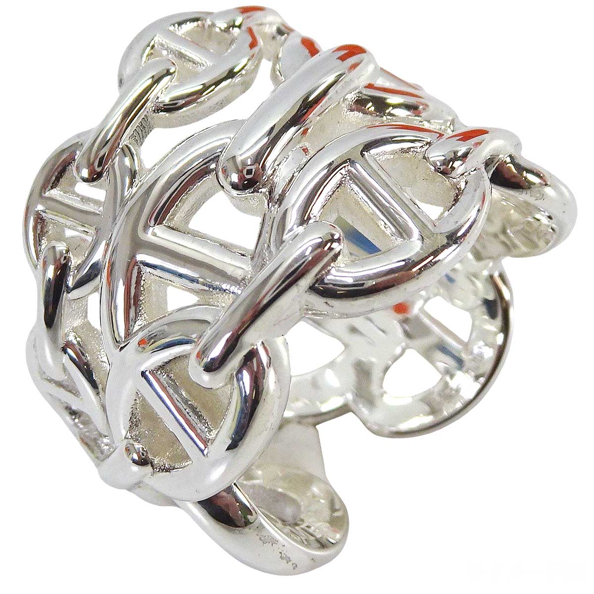 HERMES ring Chaine D'ancre Enchainee GM Silver Silver925 (SV925 Ag925) #56[EXCELLENT][Authentic]