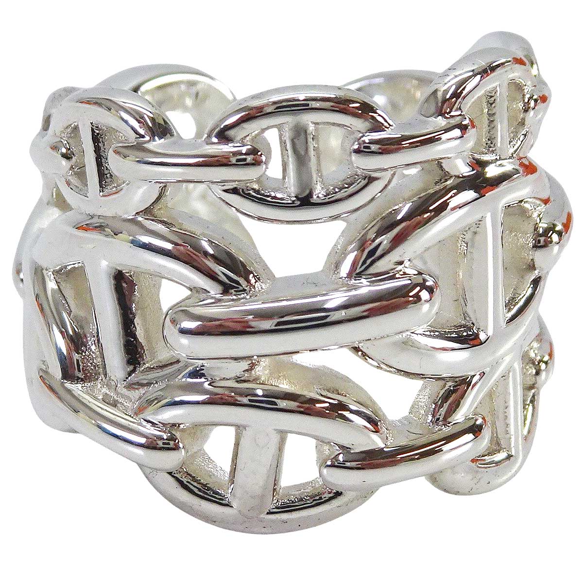 HERMES ring Chaine D'ancre Enchainee GM Silver Silver925 (SV925 Ag925) #56[EXCELLENT][Authentic]