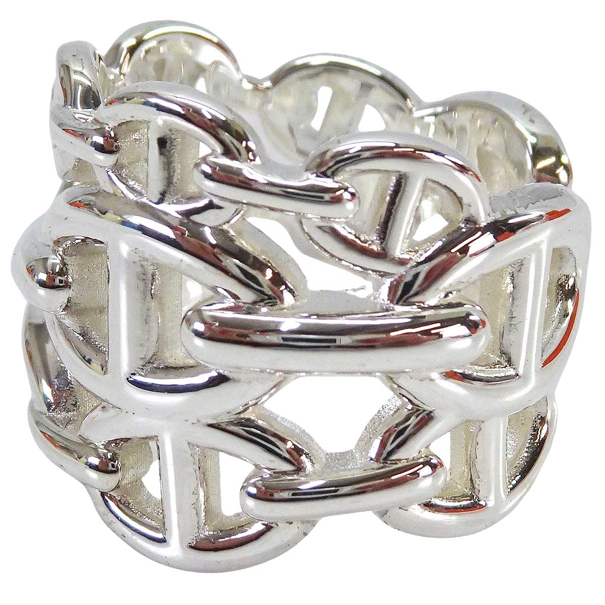 HERMES ring Chaine D'ancre Enchainee GM Silver Silver925 (SV925 Ag925) #56[EXCELLENT][Authentic]