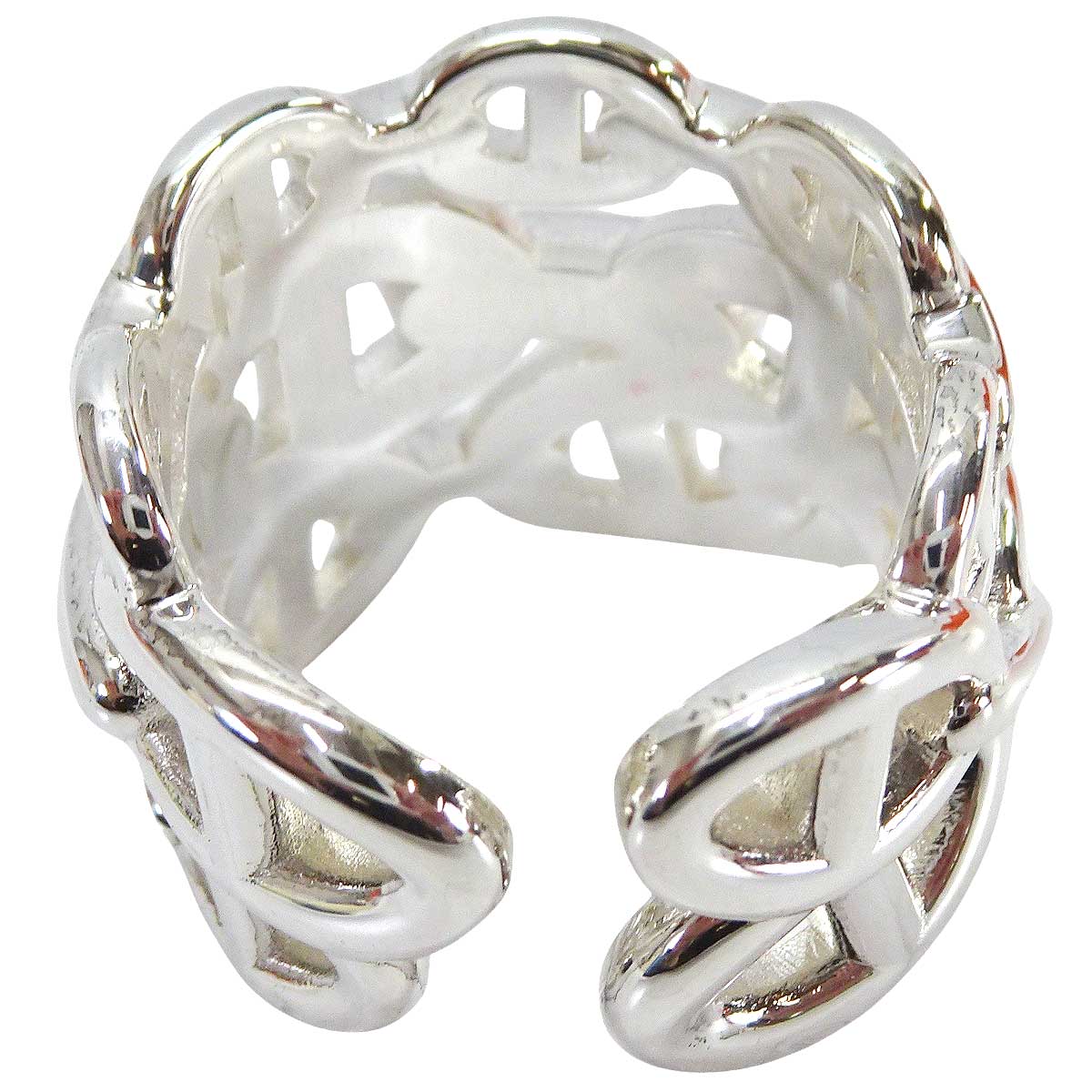 HERMES ring Chaine D'ancre Enchainee GM Silver Silver925 (SV925 Ag925) #56[EXCELLENT][Authentic]