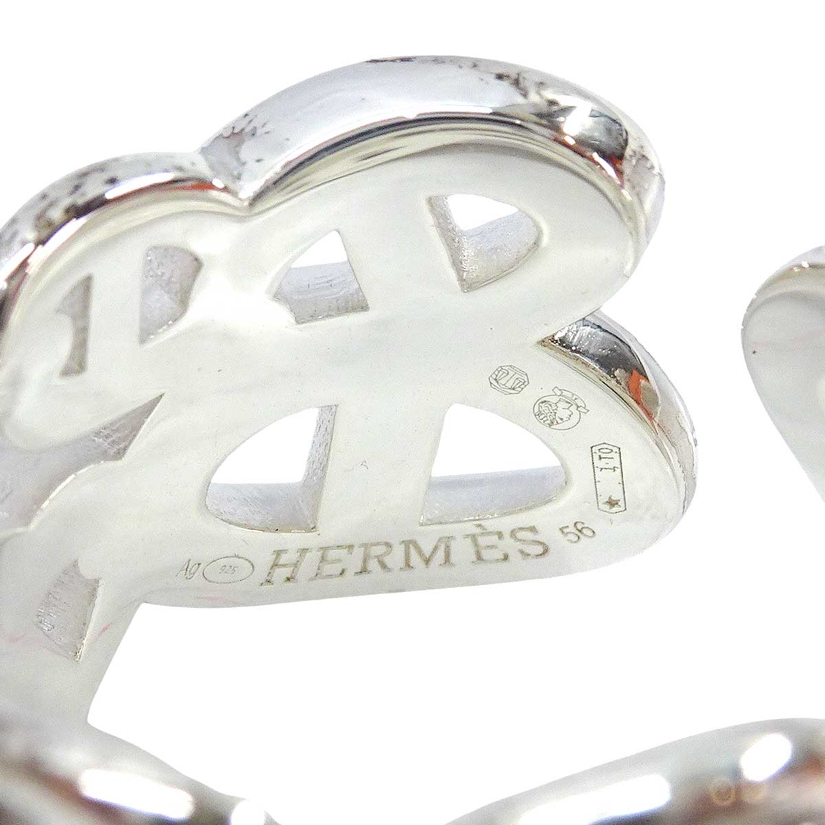 HERMES ring Chaine D'ancre Enchainee GM Silver Silver925 (SV925 Ag925) #56[EXCELLENT][Authentic]