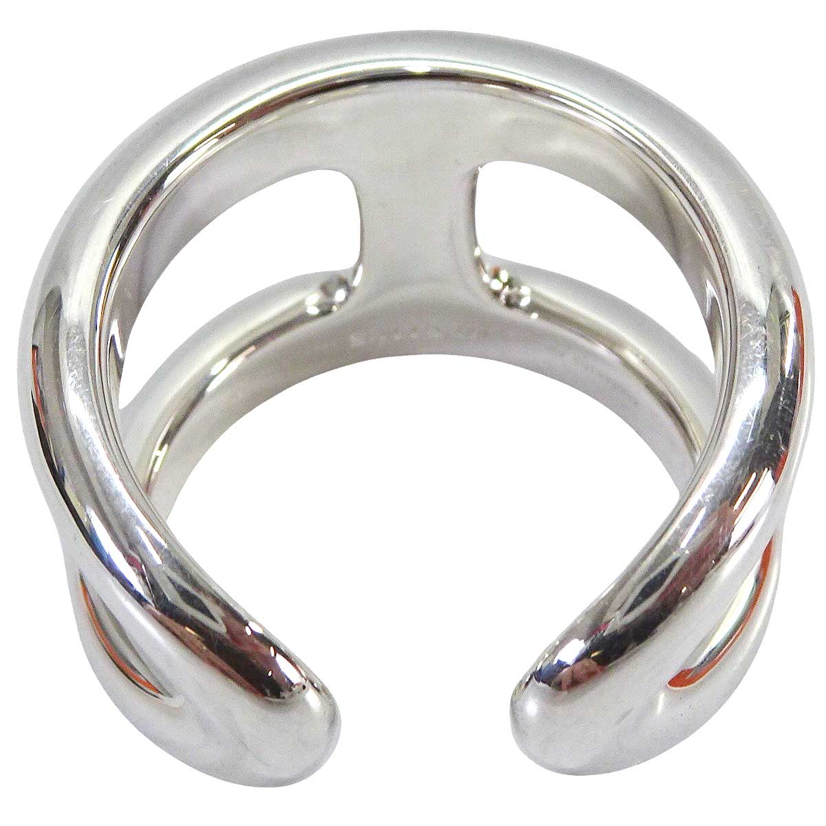 HERMES ring Osmose GM Silver Silver925 (SV925 Ag925) #59[EXCELLENT][Authentic]