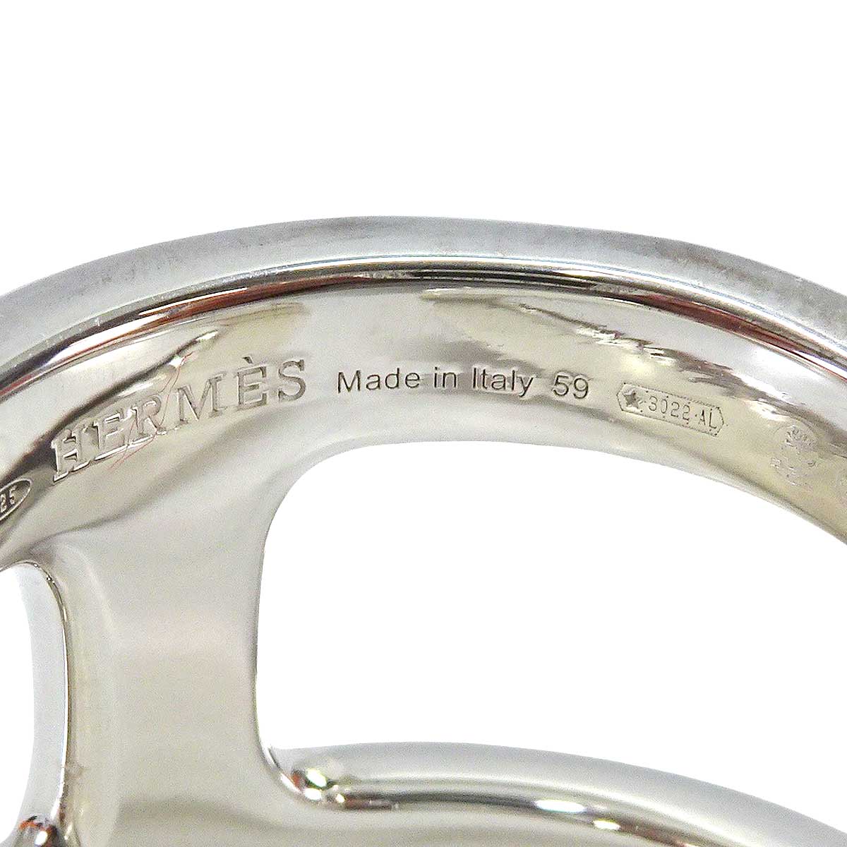 HERMES ring Osmose GM Silver Silver925 (SV925 Ag925) #59[EXCELLENT][Authentic]