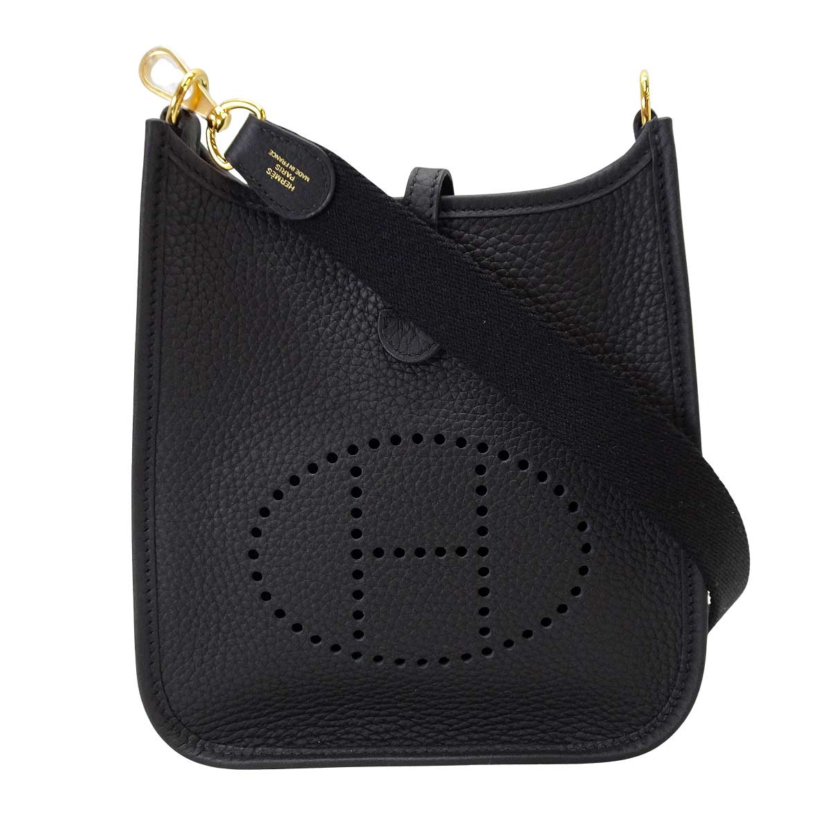 [Pre-loved] HERMES Shoulder bag Evelyne 16 TPM Noir (Black) Taurillon Clemence Gold HW Stamp W[LIKE NEW][Authentic]