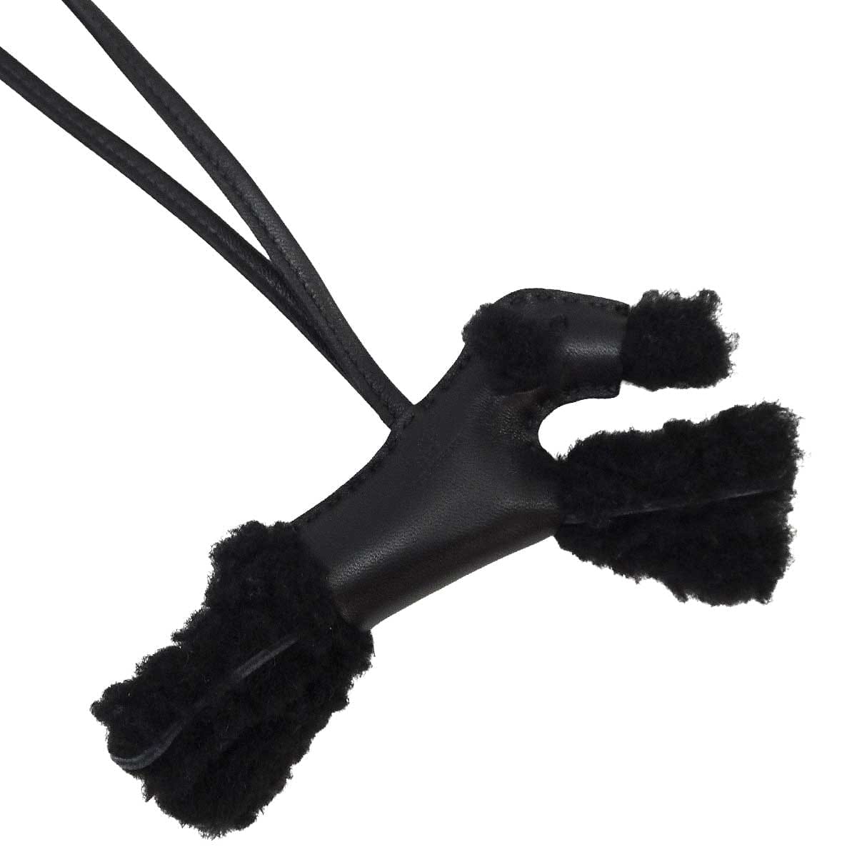 HERMES bag charm Buddy Dog SO BLACK Noir (Black) Agneau Milo/Mouton Stamp K[EXCELLENT][Authentic]