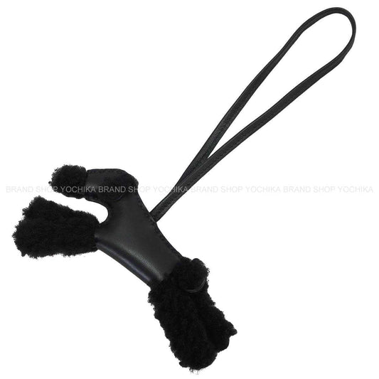 HERMES bag charm Buddy Dog SO BLACK Noir (Black) Agneau Milo/Mouton Stamp K[EXCELLENT][Authentic]