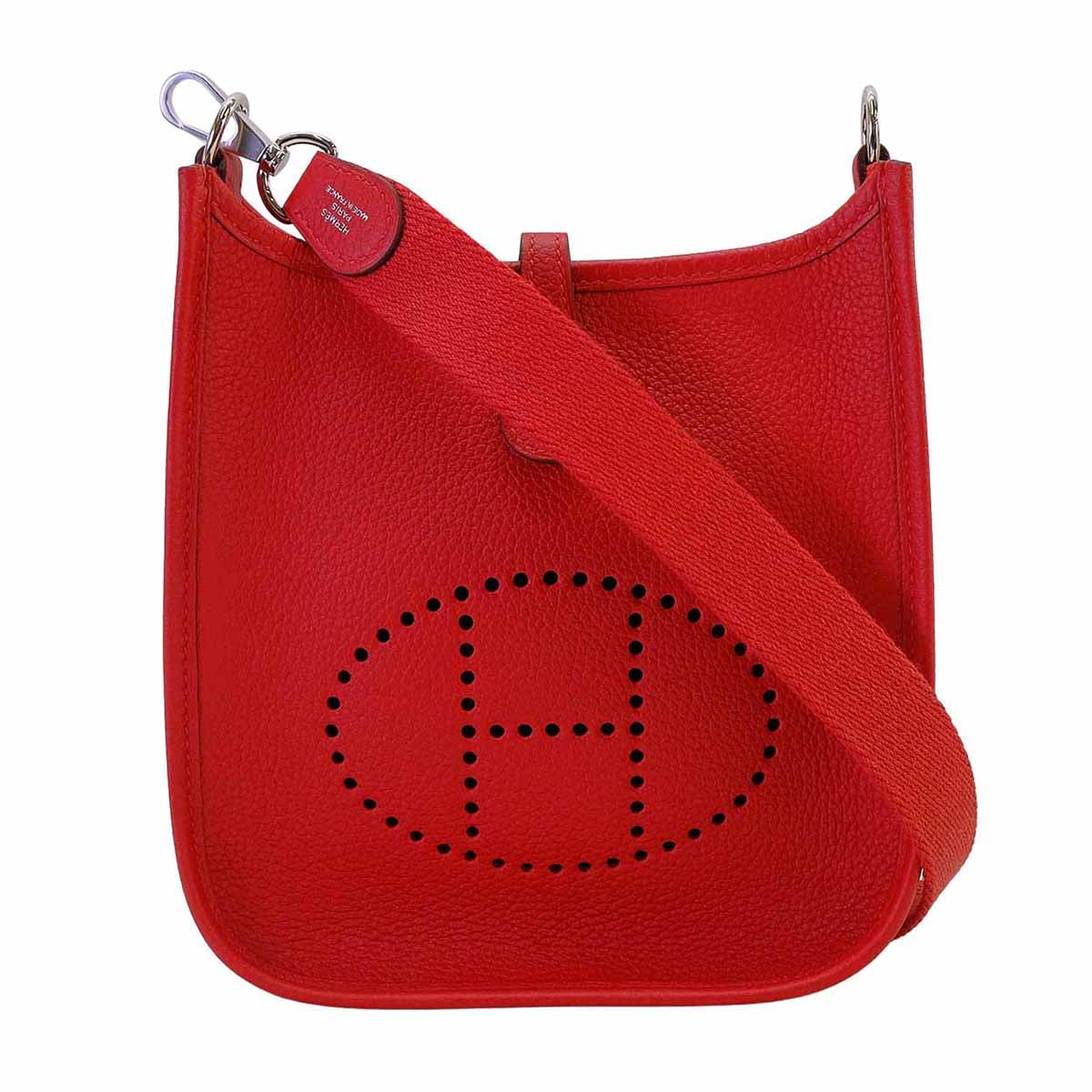 HERMES Shoulder bag Evelyne 16 TPM Rouge Piment Taurillon Maurice Silver HW Stamp D[EXCELLENT][Authentic]